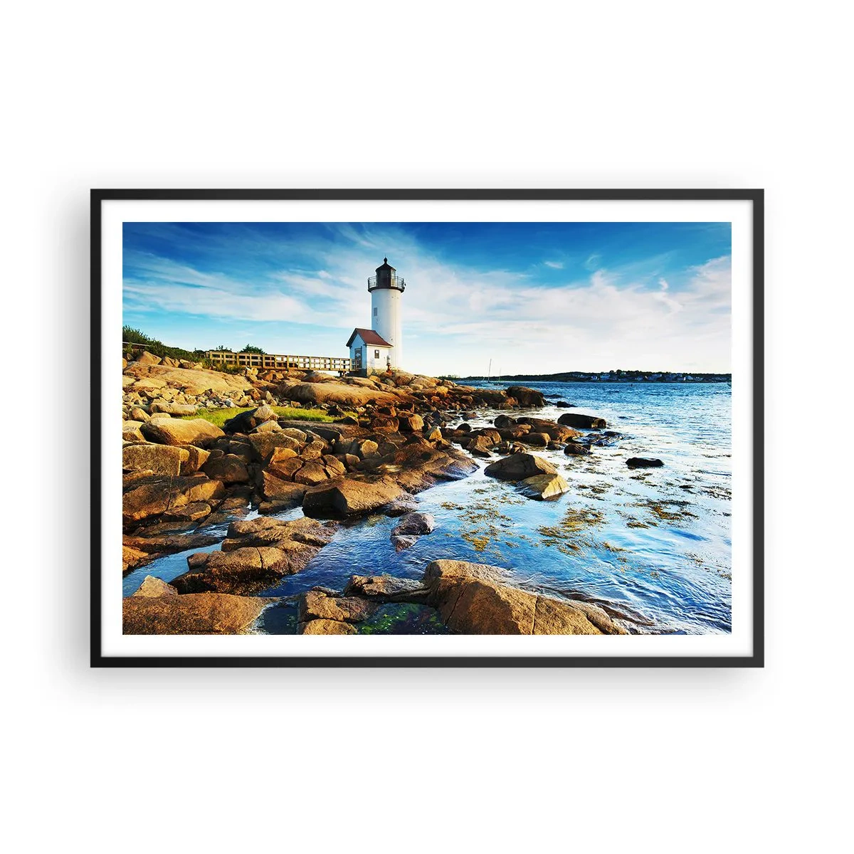 Poster in een zwarte lijst - Kom blij terug, ik wacht - 100x70 cm