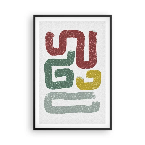 Poster in een zwarte lijst - In een onbekende taal - 61x91 cm