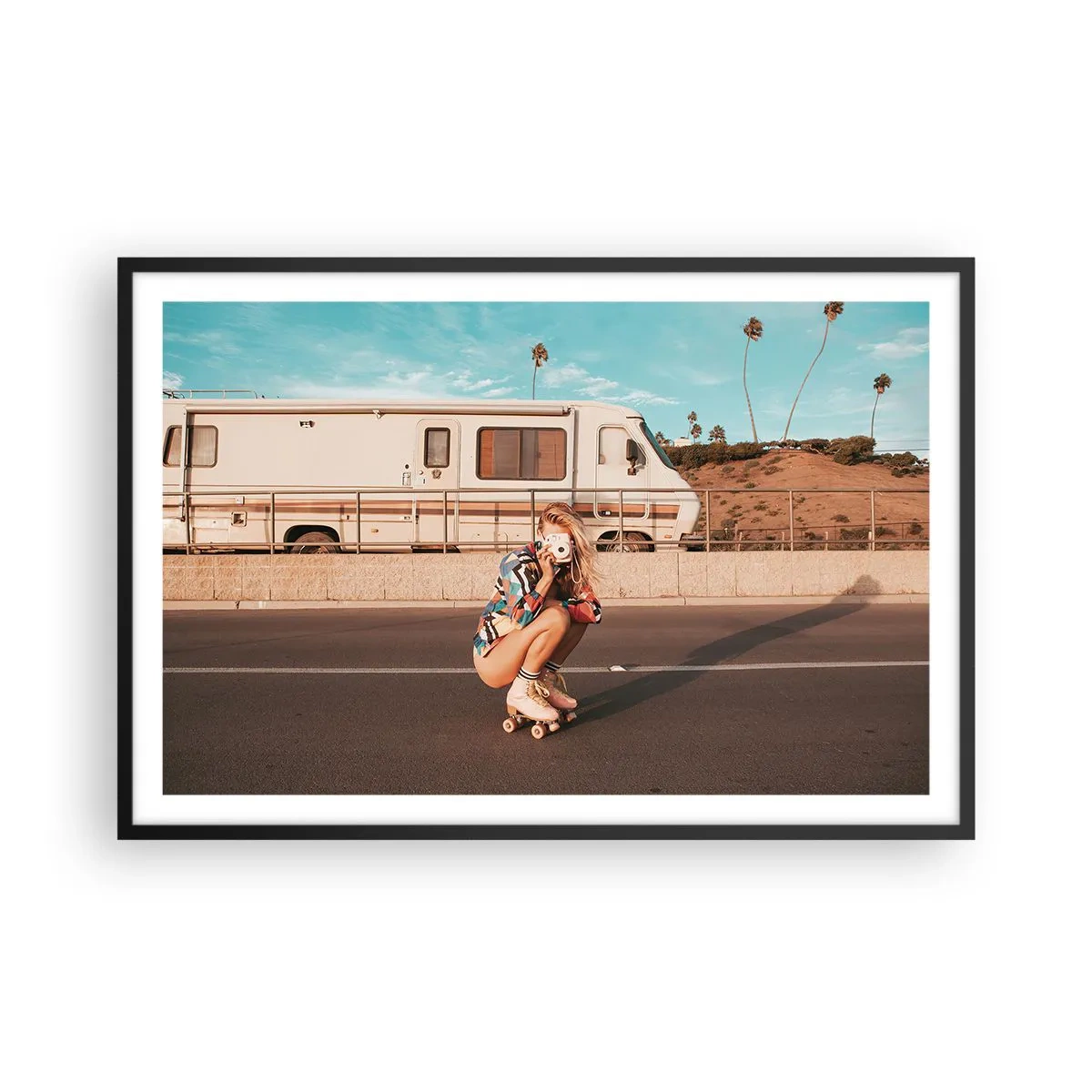 Poster in een zwarte lijst - Lach alsjeblieft! - 91x61 cm