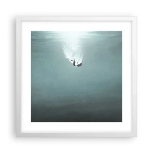 Poster in een witte lijst - In de armen van de oceaan - 40x40 cm