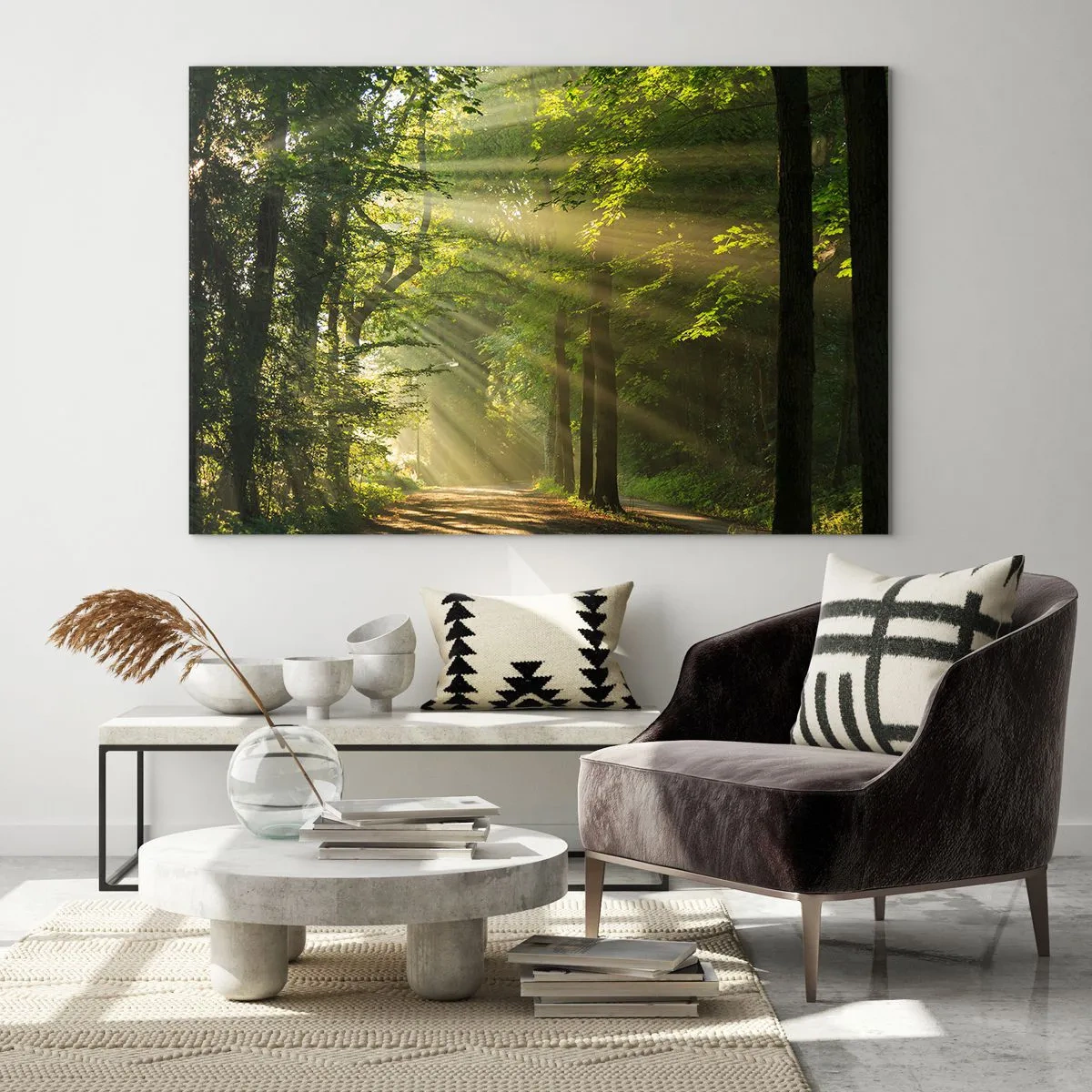 Schilderen op glas - Bosmoment - 120x80 cm