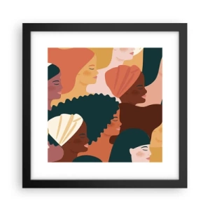 Poster in een zwarte lijst - Alleen vrouwelijkheid - 30x30 cm