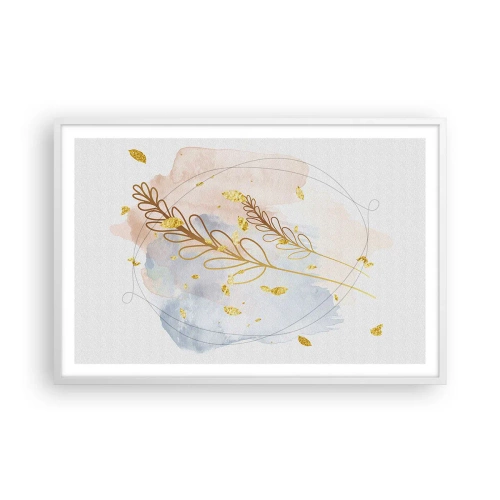 Poster in een witte lijst - Gouden explosie - 91x61 cm