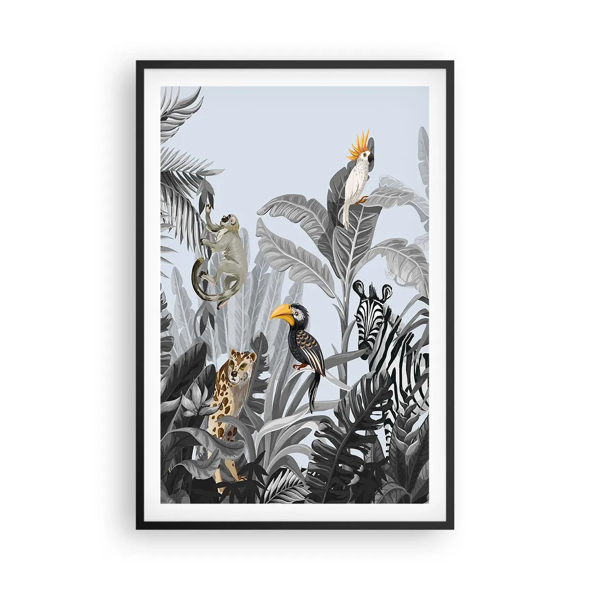 Poster in een zwarte lijst - Afrikaans sprookje - 61x91 cm