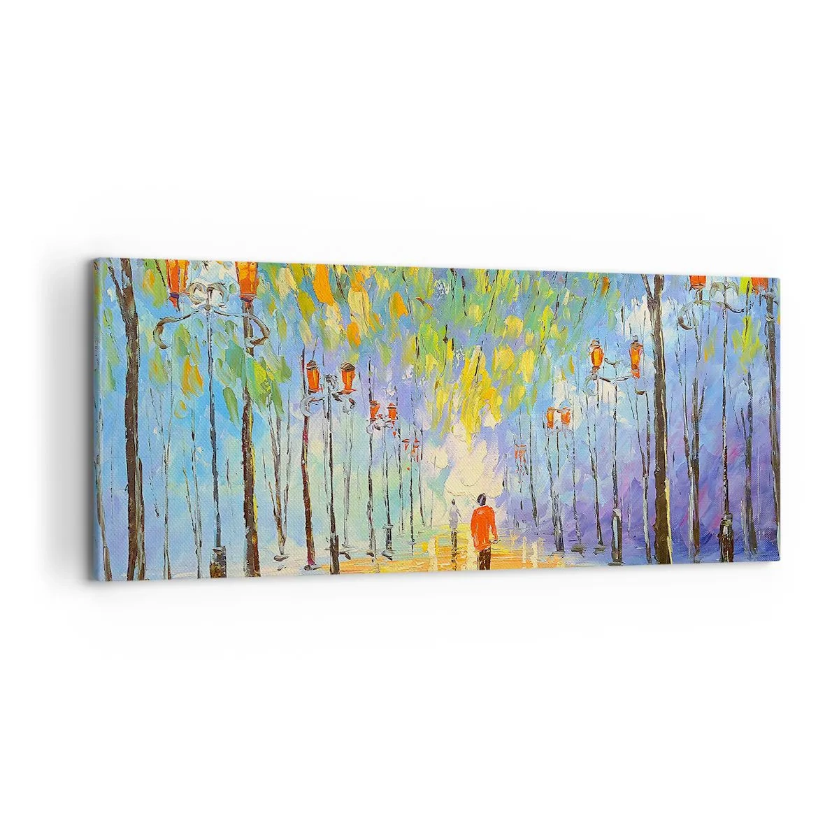 Schilderen op canvas - Nachtlied van regen - 100x40 cm