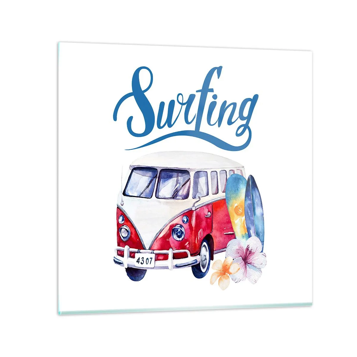 Schilderen op glas - Komkommer - een klassieker voor een surfer - 60x60 cm