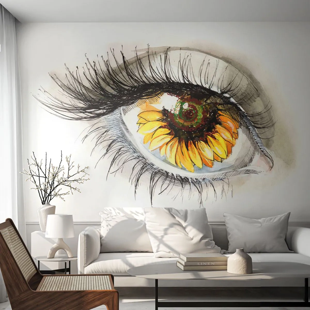 Zelfklevend Fotobehang Deluxe Sticker - Een look zo warm als de zomer - Abstractie, Grafisch, Oog - 250x175 cm