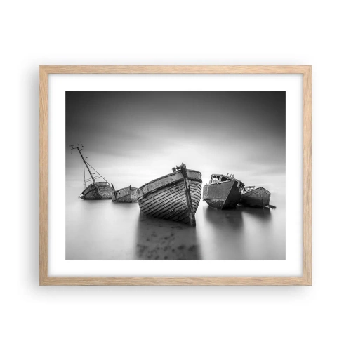 Een poster in een licht eiken lijst - Alleen herinneringen ... - 50x40 cm