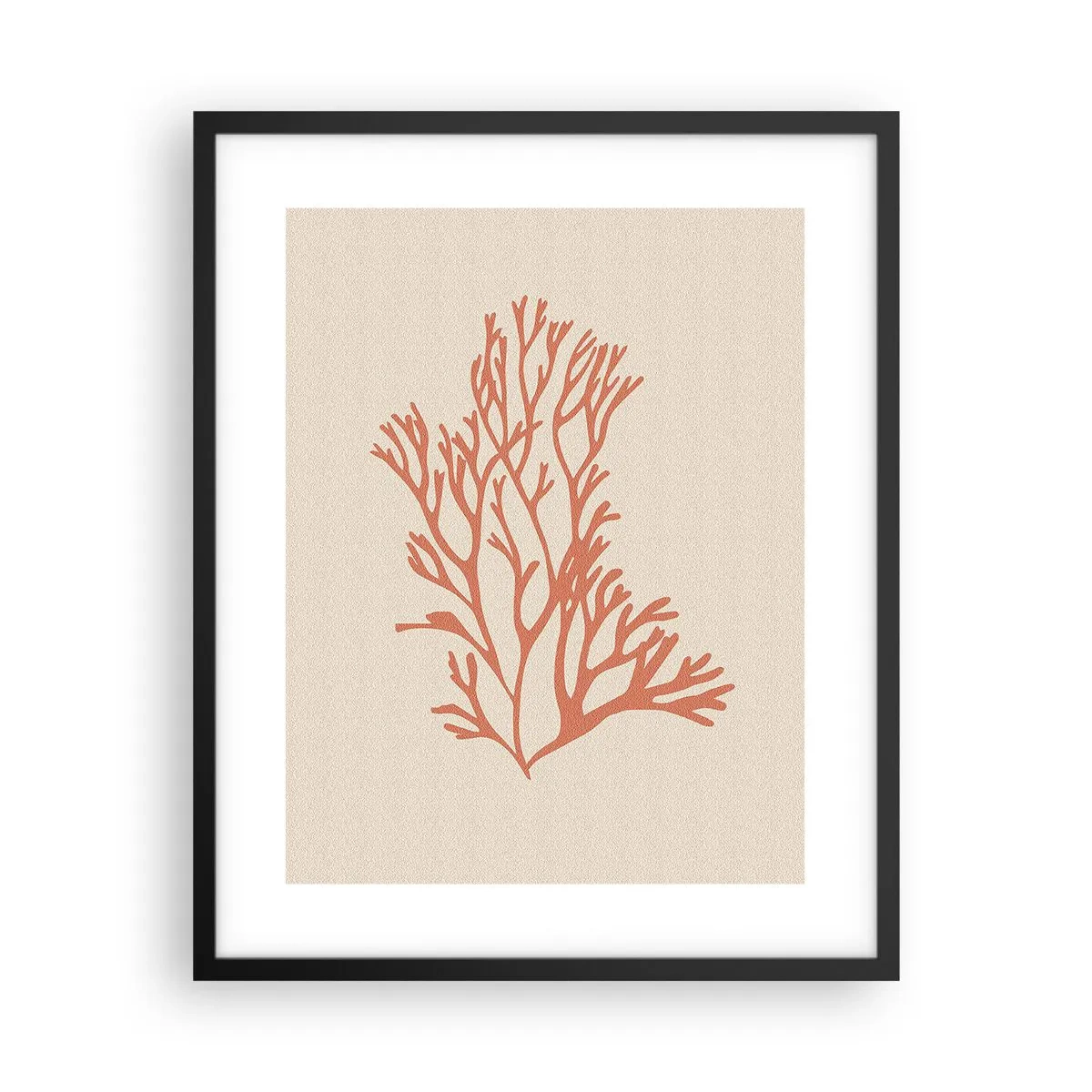 Poster in een zwarte lijst - Koraal filigraan - 40x50 cm