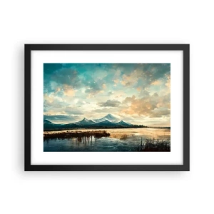 Poster in een zwarte lijst - Onder bescherming van de hemel - 40x30 cm