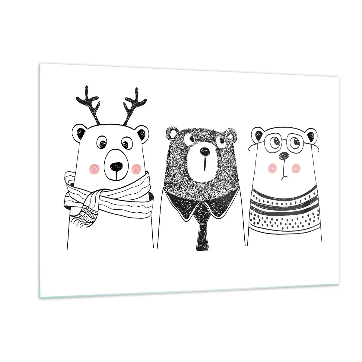 Schilderen op glas - Beer, beertje en taddybeer - 120x80 cm