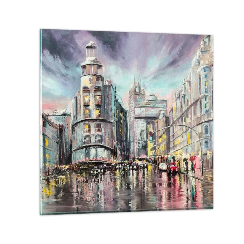 Schilderen op glas - Het wordt een geslaagde avond - 60x60 cm