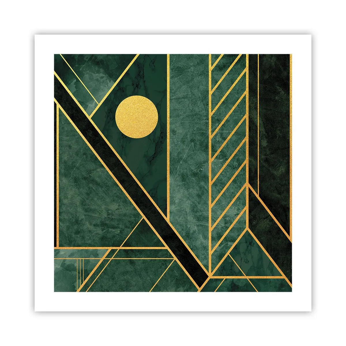 Poster - Dynamiek van goud en azuur - 50x50 cm