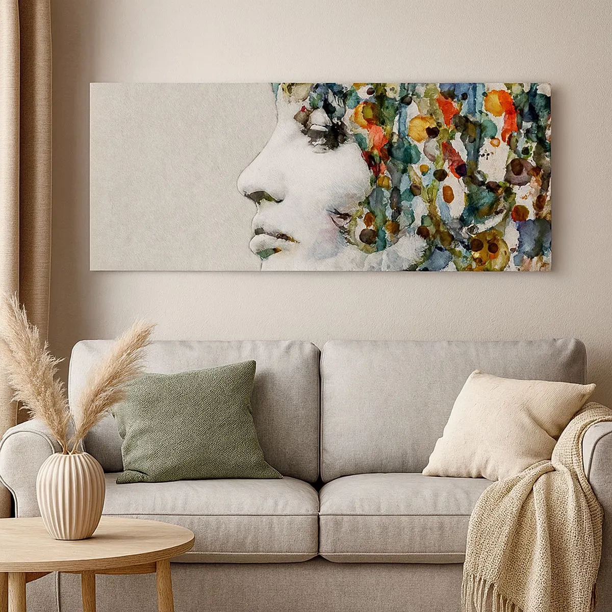 Schilderen op canvas - Ze kwam uit het grijs - 100x40 cm