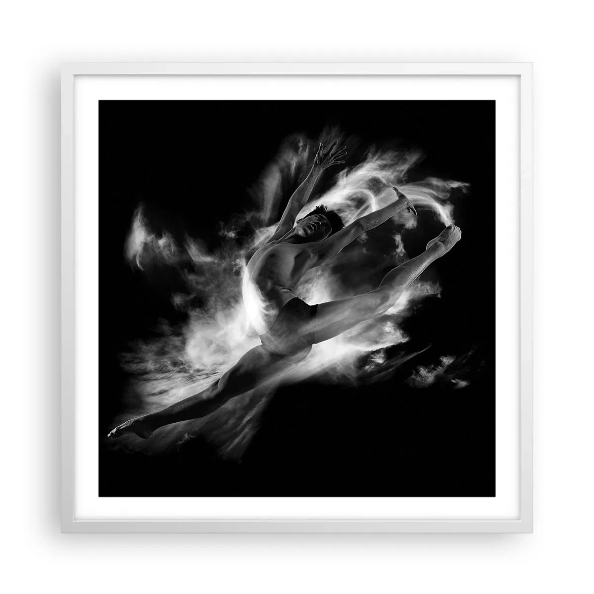 Poster in een witte lijst - Vast tijdens de vlucht - 60x60 cm