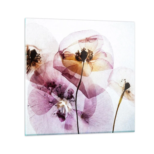 Schilderen op glas - Transparante lichaamsbloemen - 30x30 cm