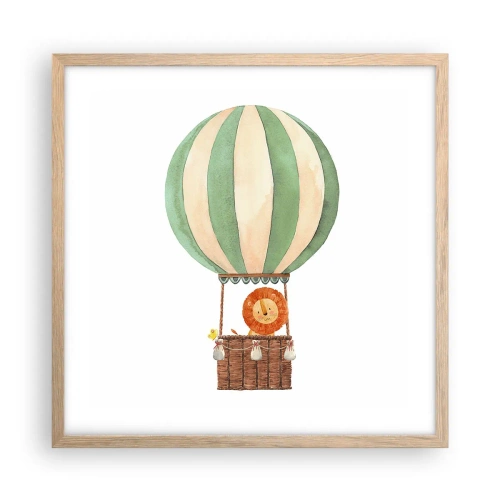 Een poster in een licht eiken lijst - Leons reizen - 50x50 cm