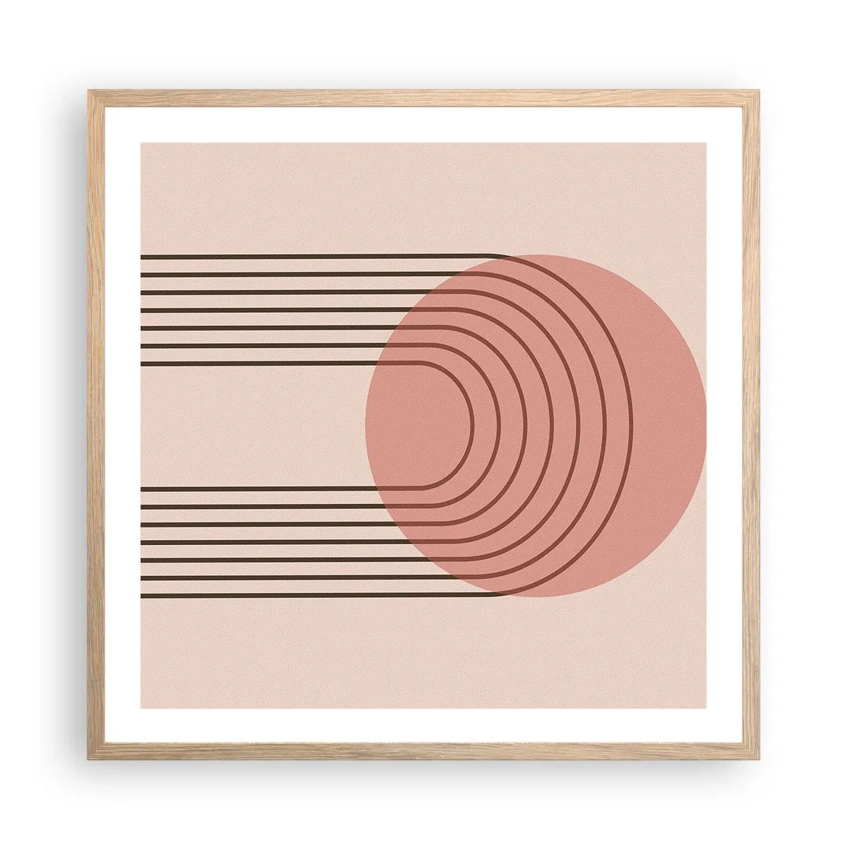 Een poster in een licht eiken lijst - Onweerstaanbare aantrekkingskracht - 60x60 cm