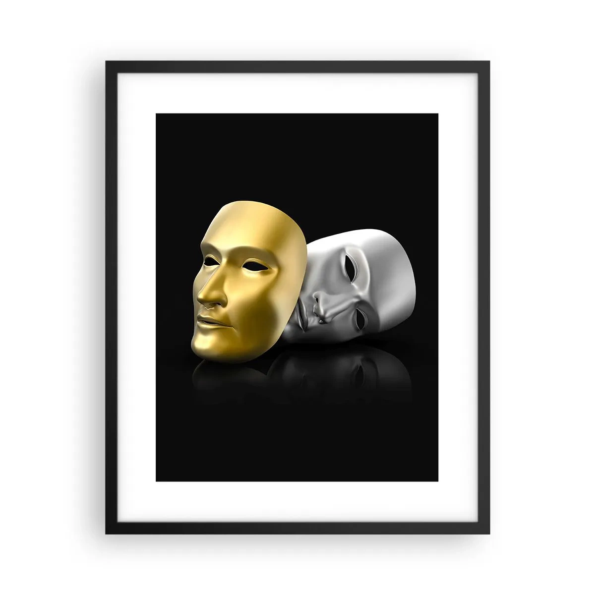 Poster in een zwarte lijst - Het leven is theater - 40x50 cm