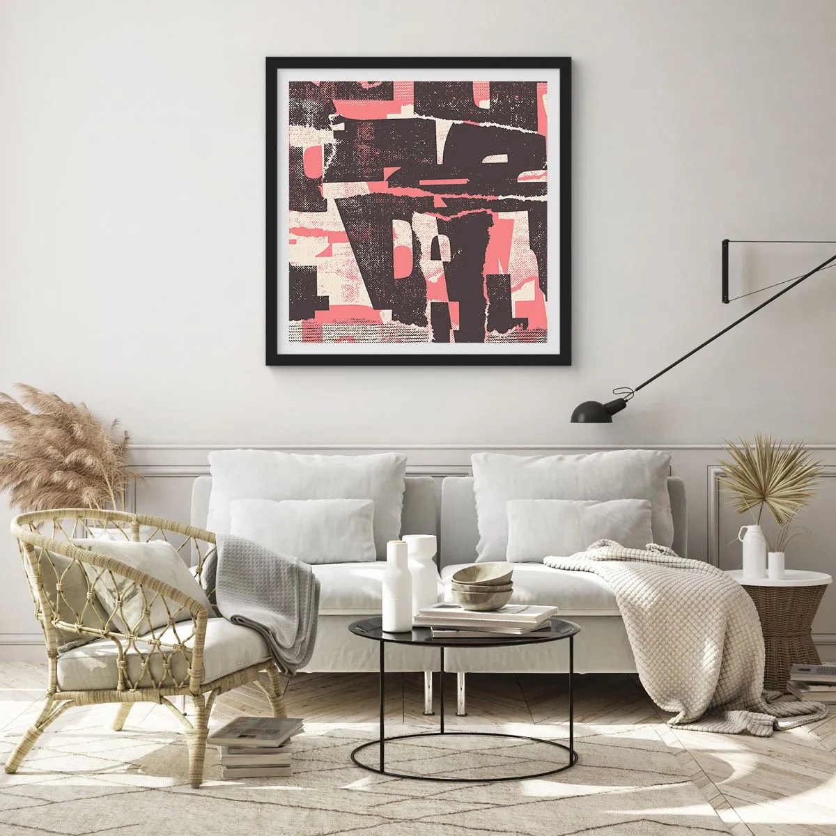 Poster in een zwarte lijst - Al dit lawaai - 30x30 cm