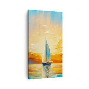 Schilderen op canvas - Zeilen in goud - 55x100 cm