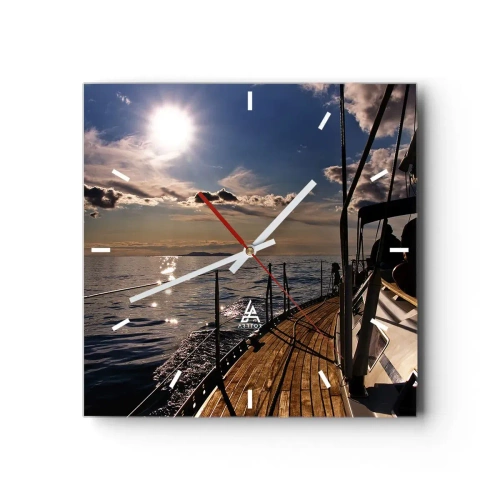 Wandklok - Klok - Zeilen naar de zon - 30x30 cm