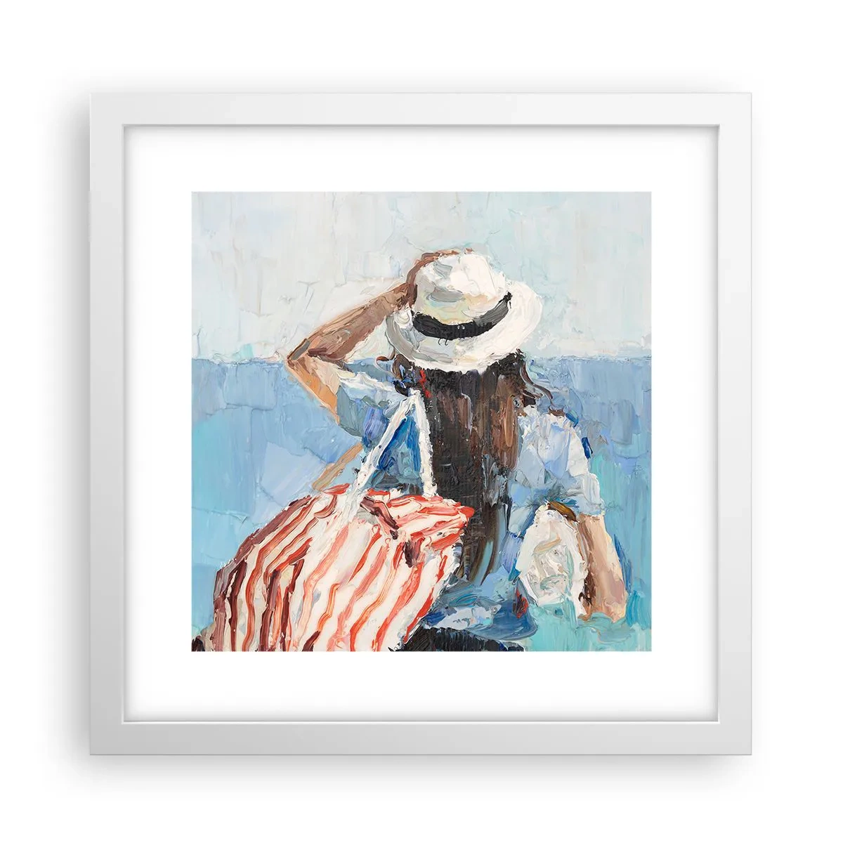 Poster in een witte lijst - Welkom bij je vakantie - 30x30 cm
