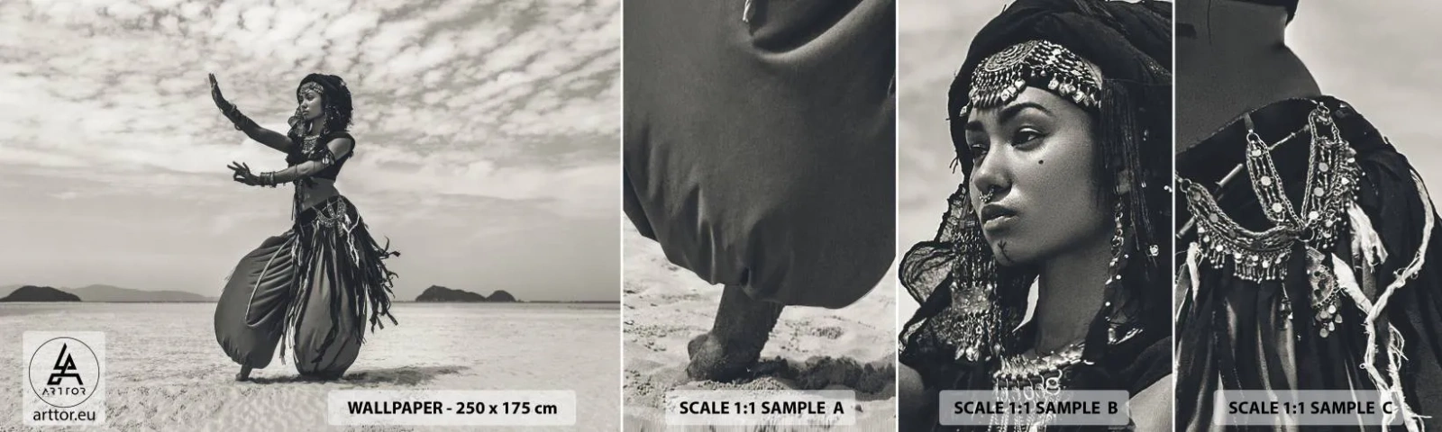 Fotobehang Monster Zelfklevend Deluxe Sticker - De dans van de zuidelijke eilanden - Danser, Indië, Oriënteren - 100x30 cm