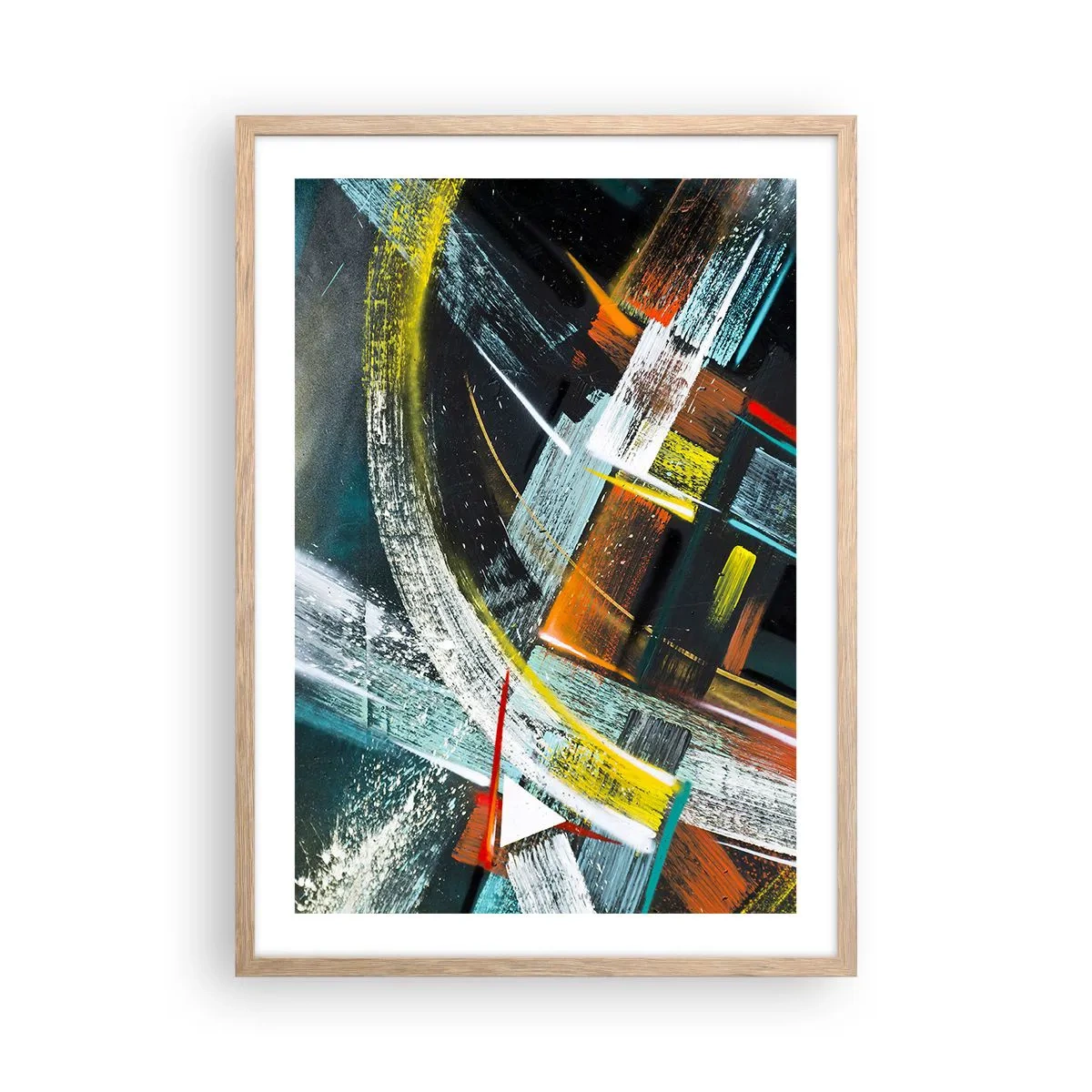 Een poster in een licht eiken lijst - De energie van beweging - 50x70 cm