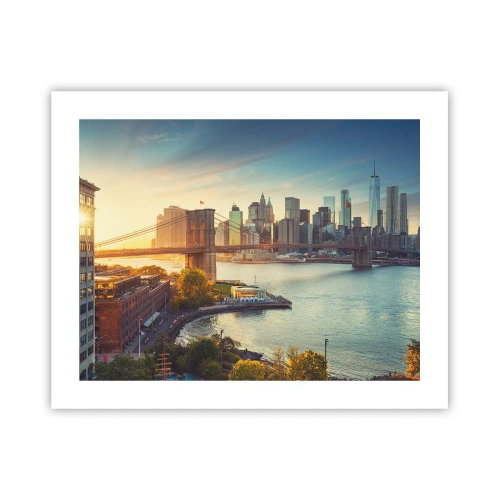 Poster - Dageraad in de grote stad - 50x40 cm