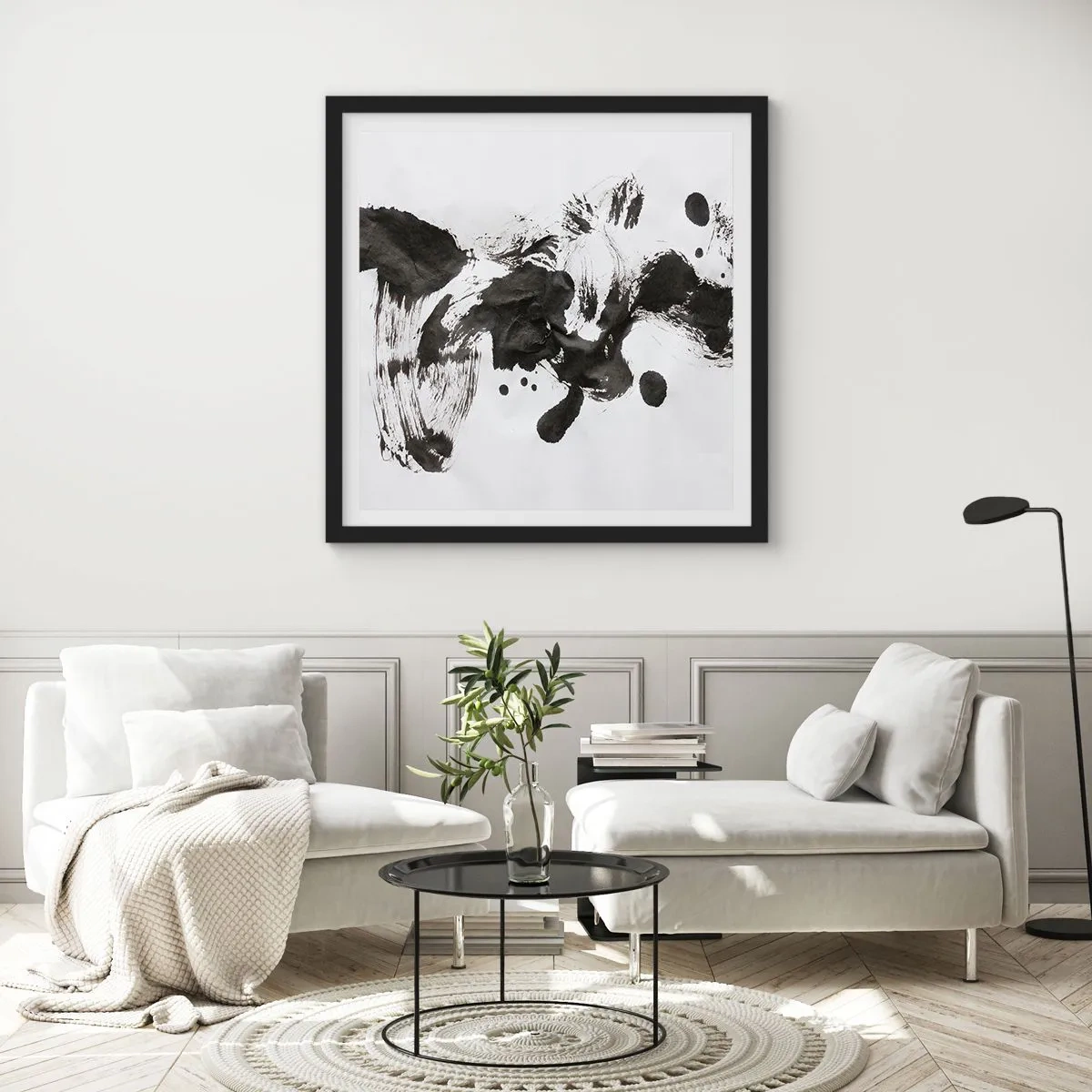 Poster in een zwarte lijst - Is er een methode voor de waanzin? - 60x60 cm