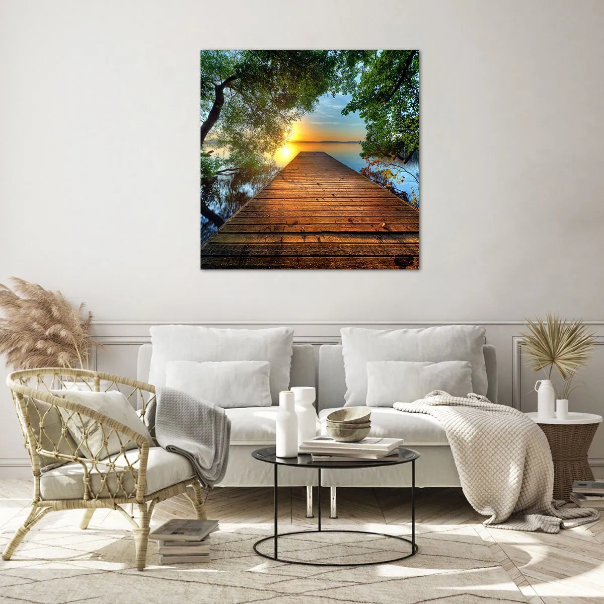 Schilderen op glas - Neem de tijd, ga zitten - 70x70 cm