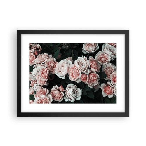 Poster in een zwarte lijst - Rozen ensemble - 40x30 cm
