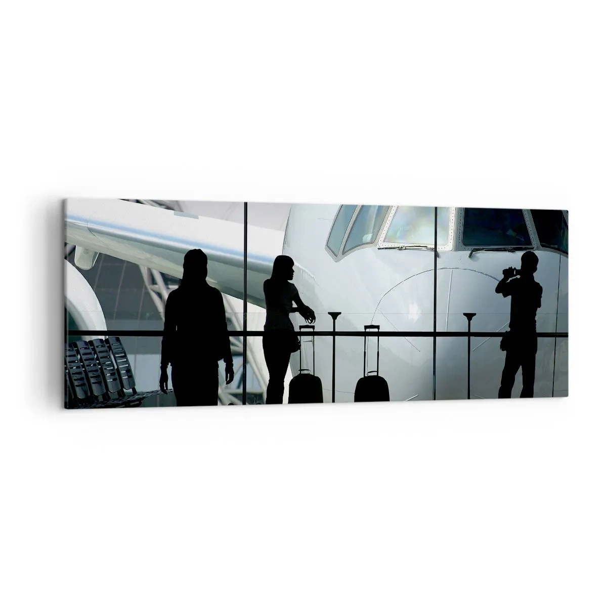 Schilderen op canvas - Vis a vis op de luchthaven - 140x50 cm
