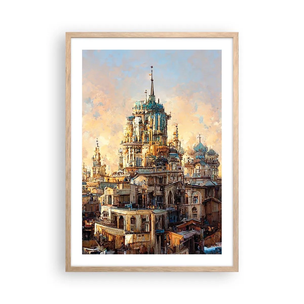 Een poster in een licht eiken lijst - Stad der steden - 50x70 cm