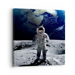 Schilderen op canvas - Groetjes van de maan - 30x30 cm