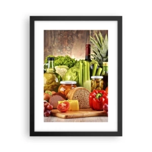 Poster in een zwarte lijst - Gerookt, gebakken en gemarineerd - 30x40 cm