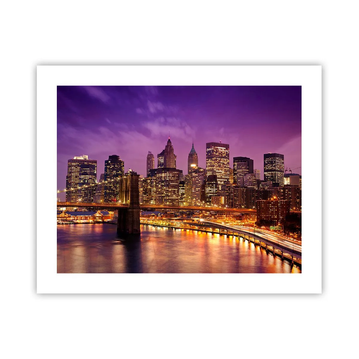 Poster - Violet-goud Manhattan - 50x40 cm