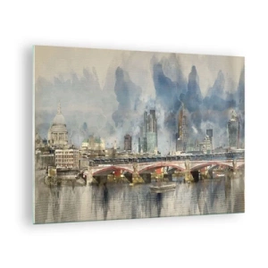 Schilderen op glas - Londen in al zijn glorie - 70x50cm - Londen in al zijn glorie - Moderne wanddecoratie voor woonkamer en slaapkamer ARTTOR