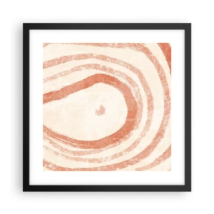 Poster in een zwarte lijst - Koraalcirkels – compositie - 40x40 cm