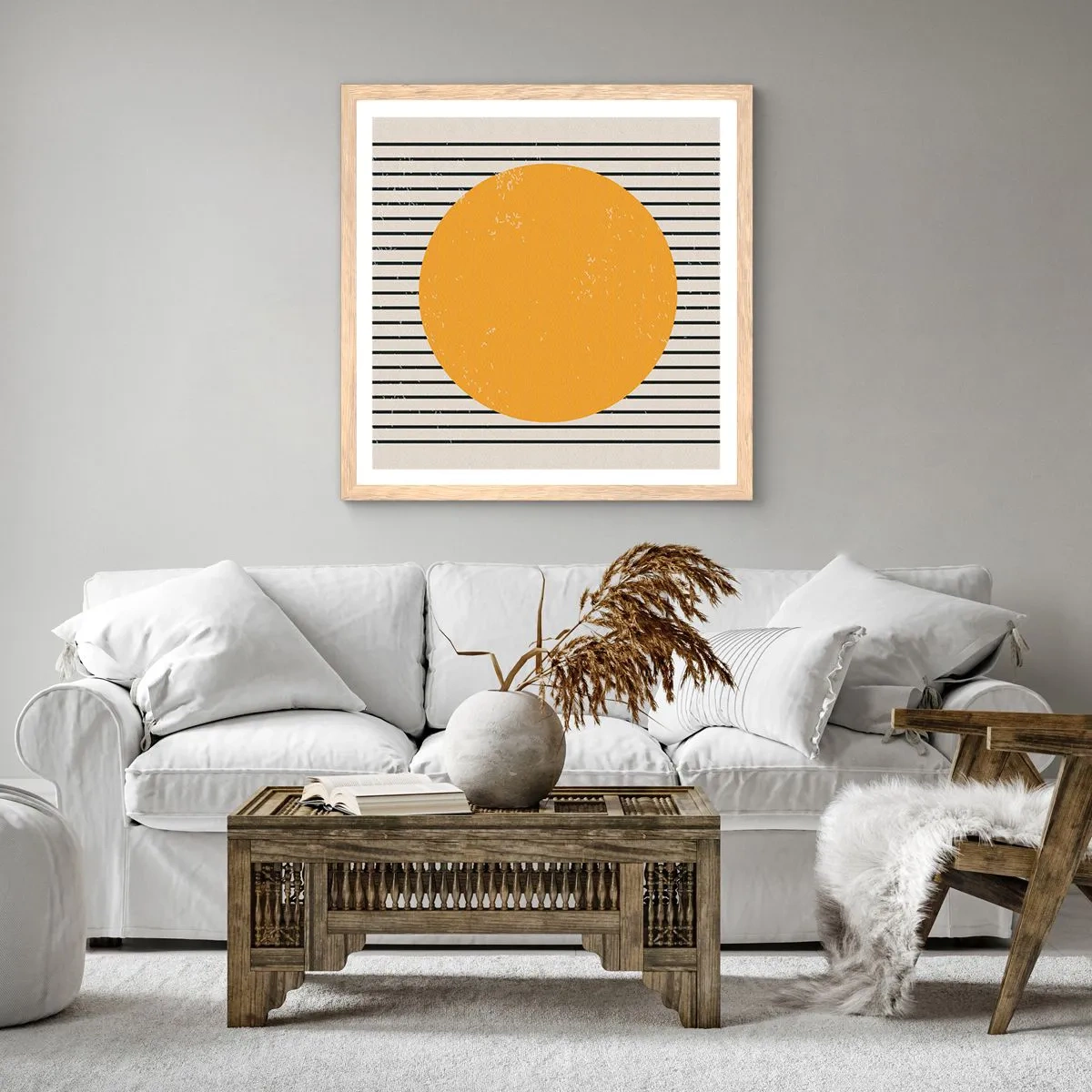 Een poster in een licht eiken lijst - De kracht van eenvoud - 30x30 cm