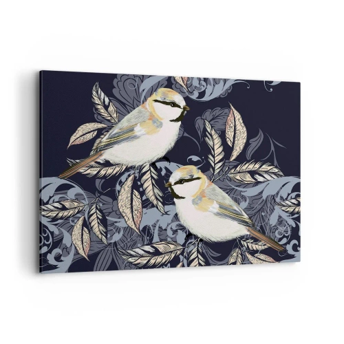Schilderen op canvas - Geel-blauwe triller - 120x80 cm