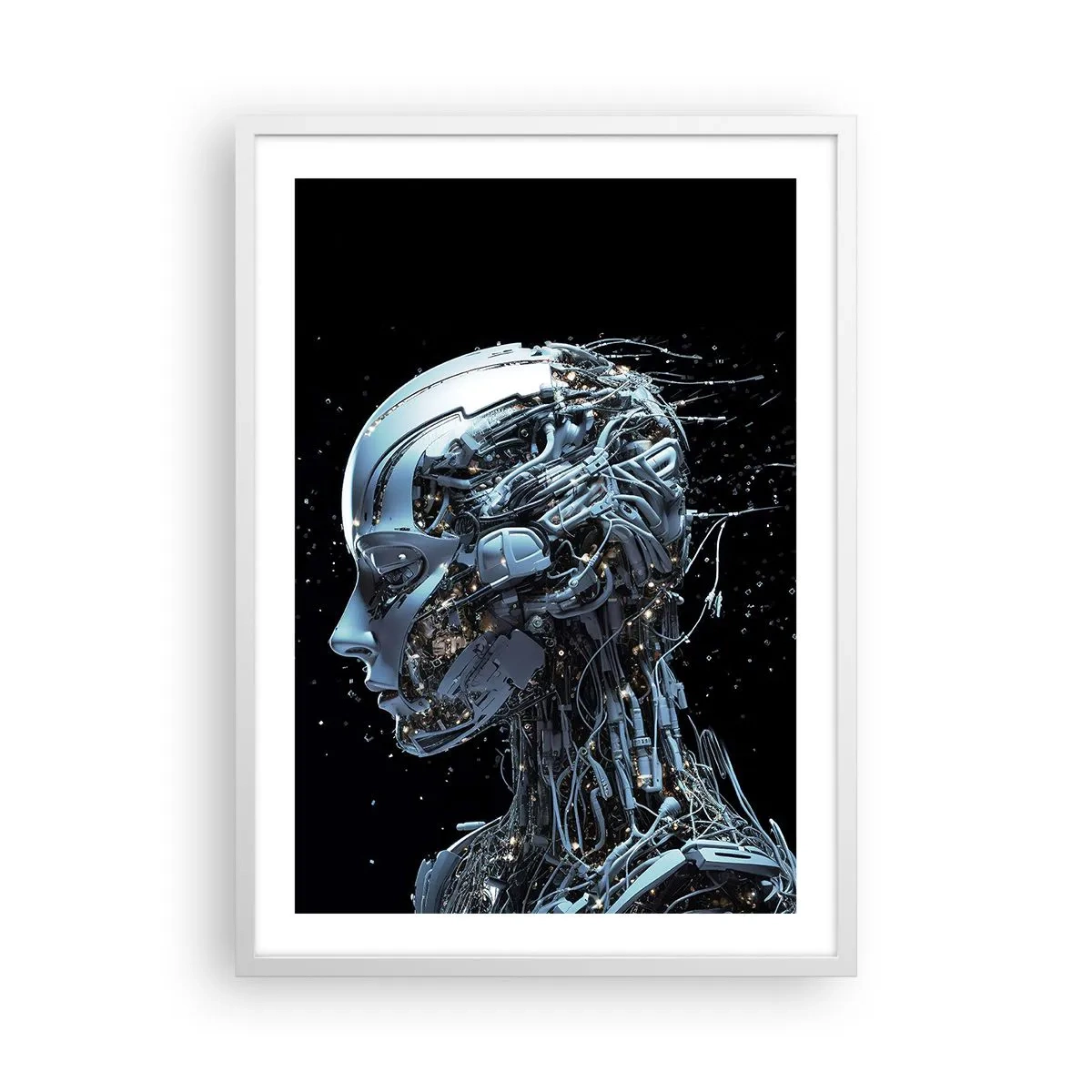 Poster in een witte lijst - Technologie is een vrouw - 50x70 cm