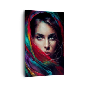 Schilderen op canvas - Mysterie met groene ogen - 80x120 cm