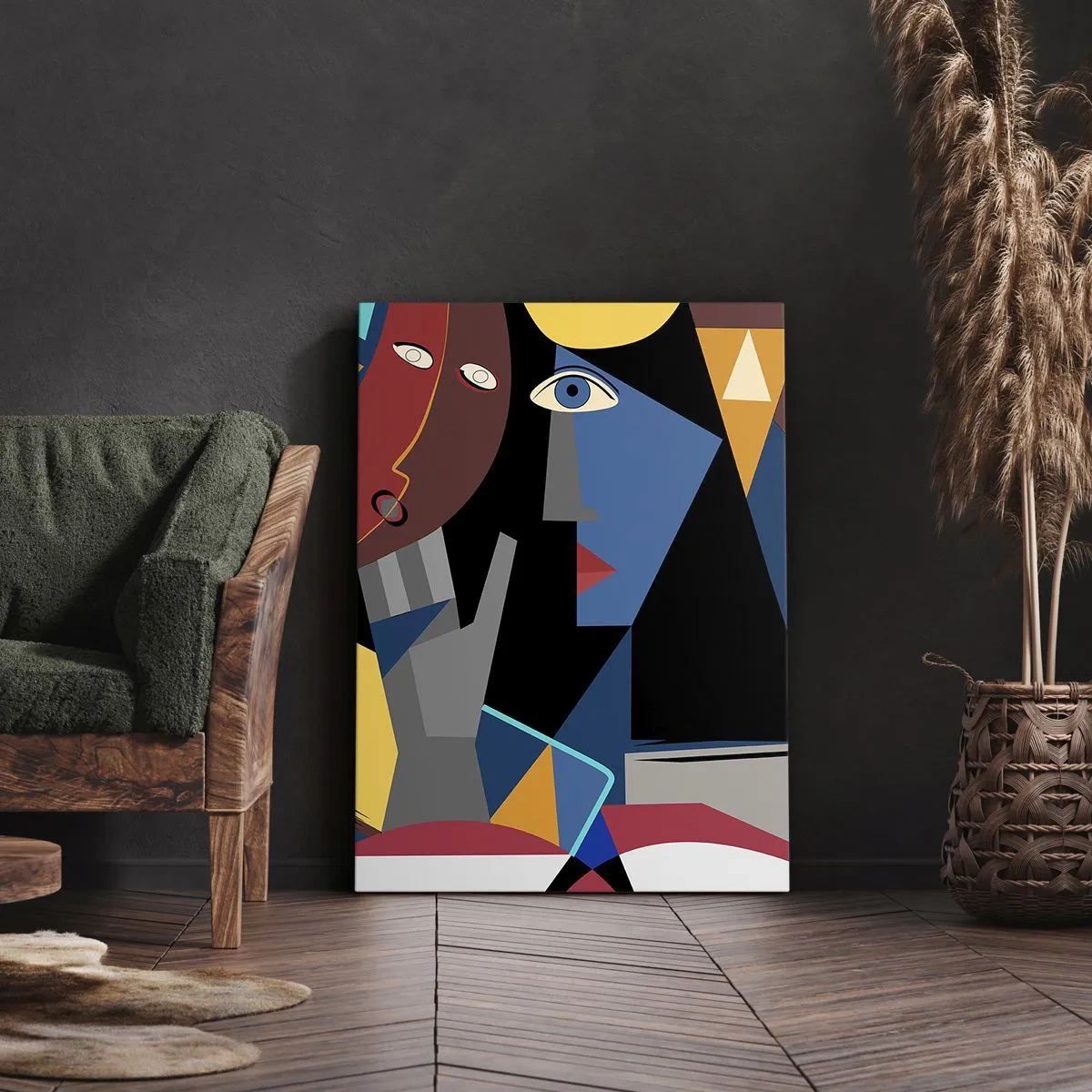 Schilderen op canvas - Een gesprek tussen kubisten - 70x100 cm