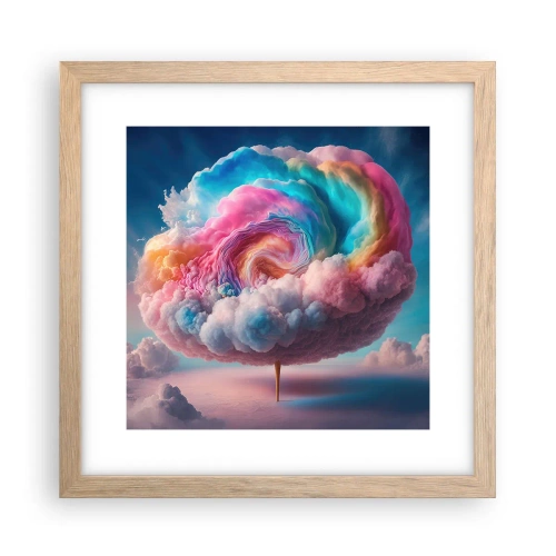 Een poster in een licht eiken lijst - De droom van een pretpark - 30x30 cm