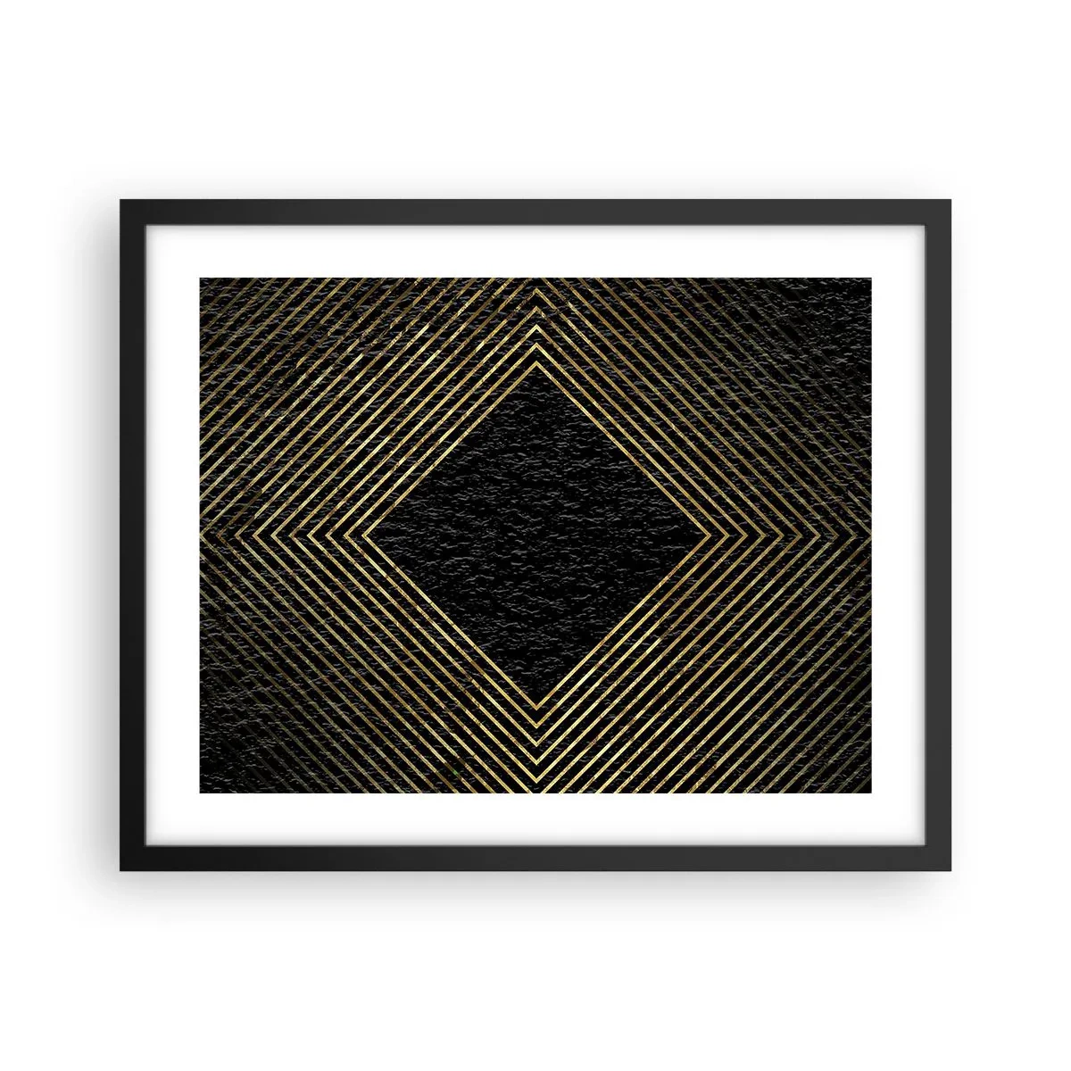Poster in een zwarte lijst - Geometrie in glamoureuze stijl - 50x40 cm