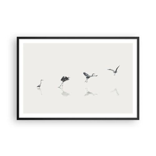 Poster in een zwarte lijst - Vier eenvoudige stappen - 91x61 cm