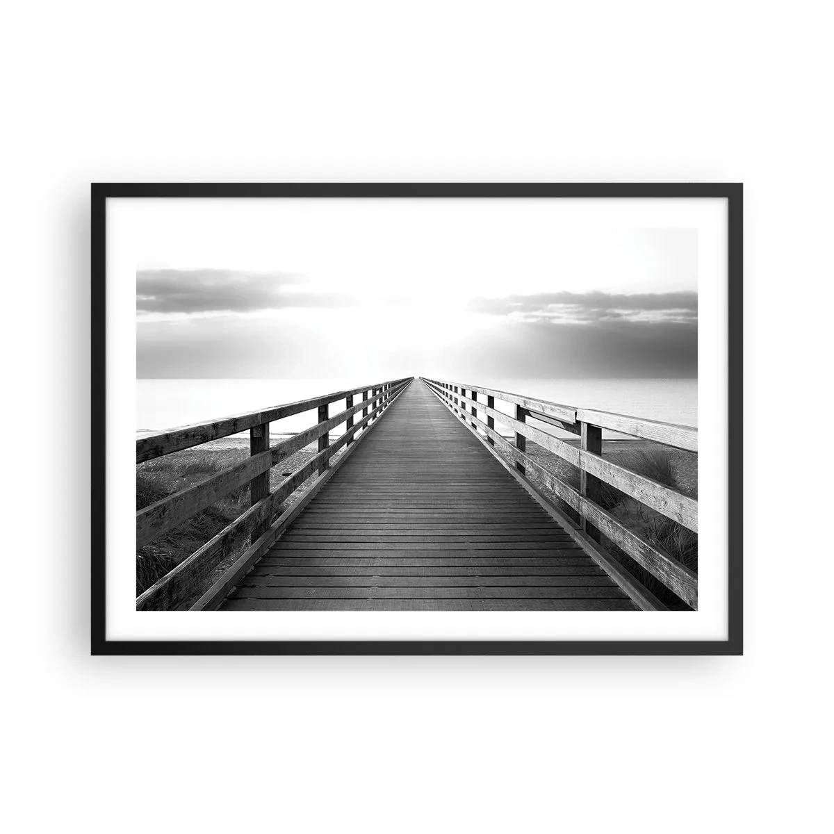 Poster in een zwarte lijst - In de verte ... - 70x50 cm