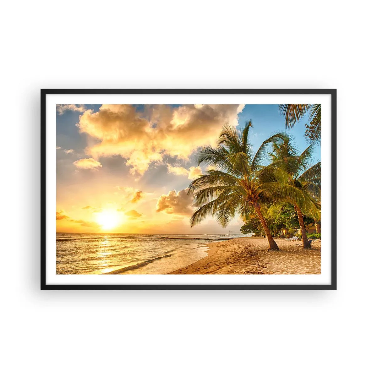 Poster in een zwarte lijst - Eeuwige zomer, altijd vakantie - 91x61 cm